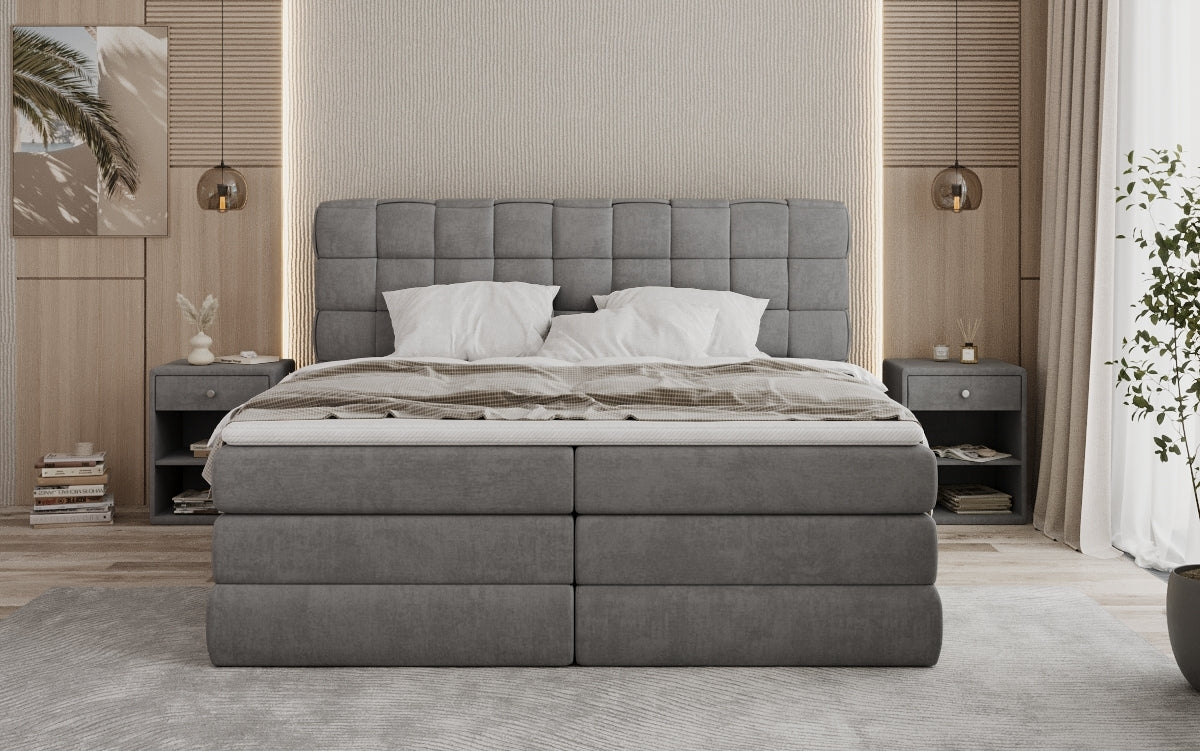 Boxspringbett Trama mit Stauraum in Samt
