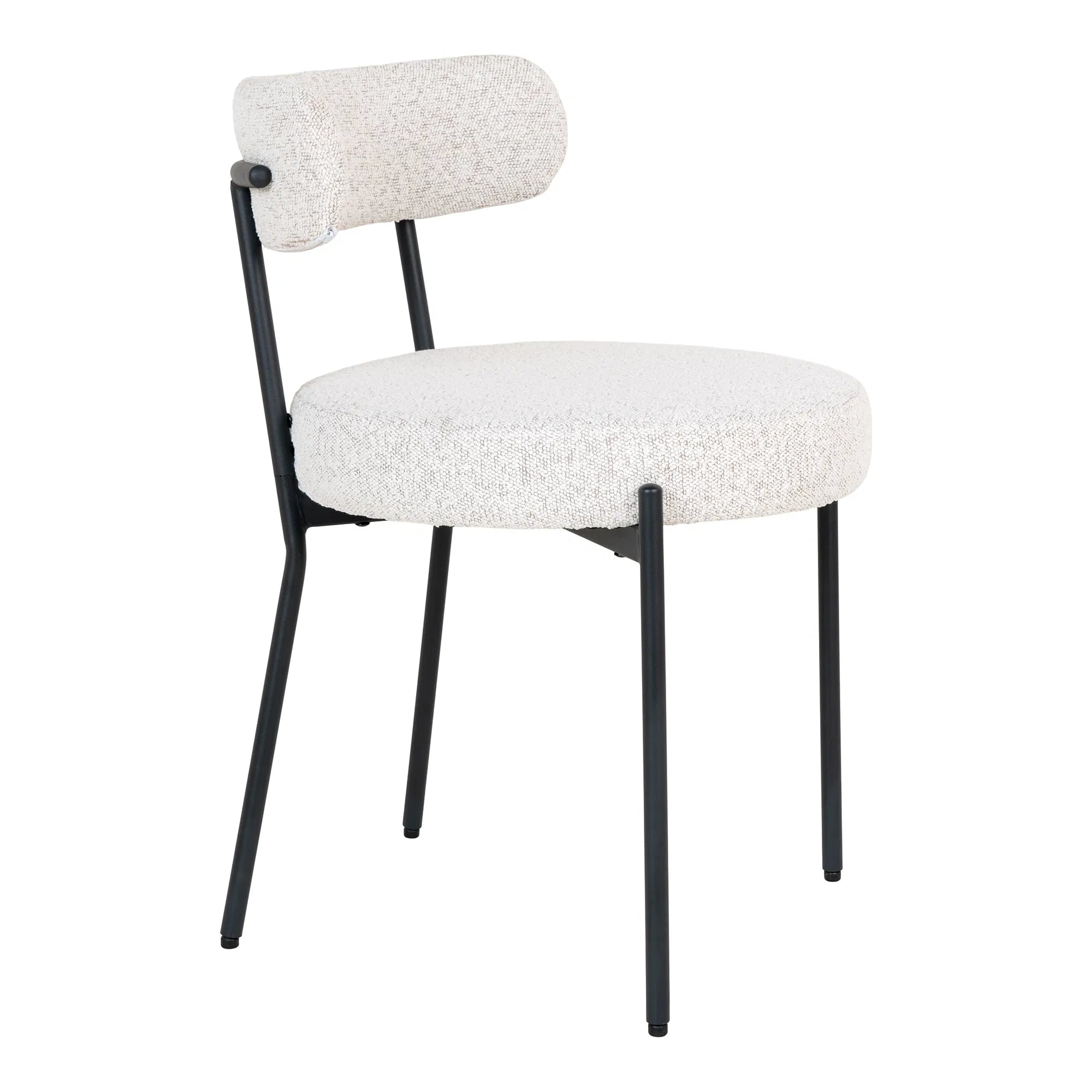 2er Set - Designer Stuhl Siena Bouclé Weiß