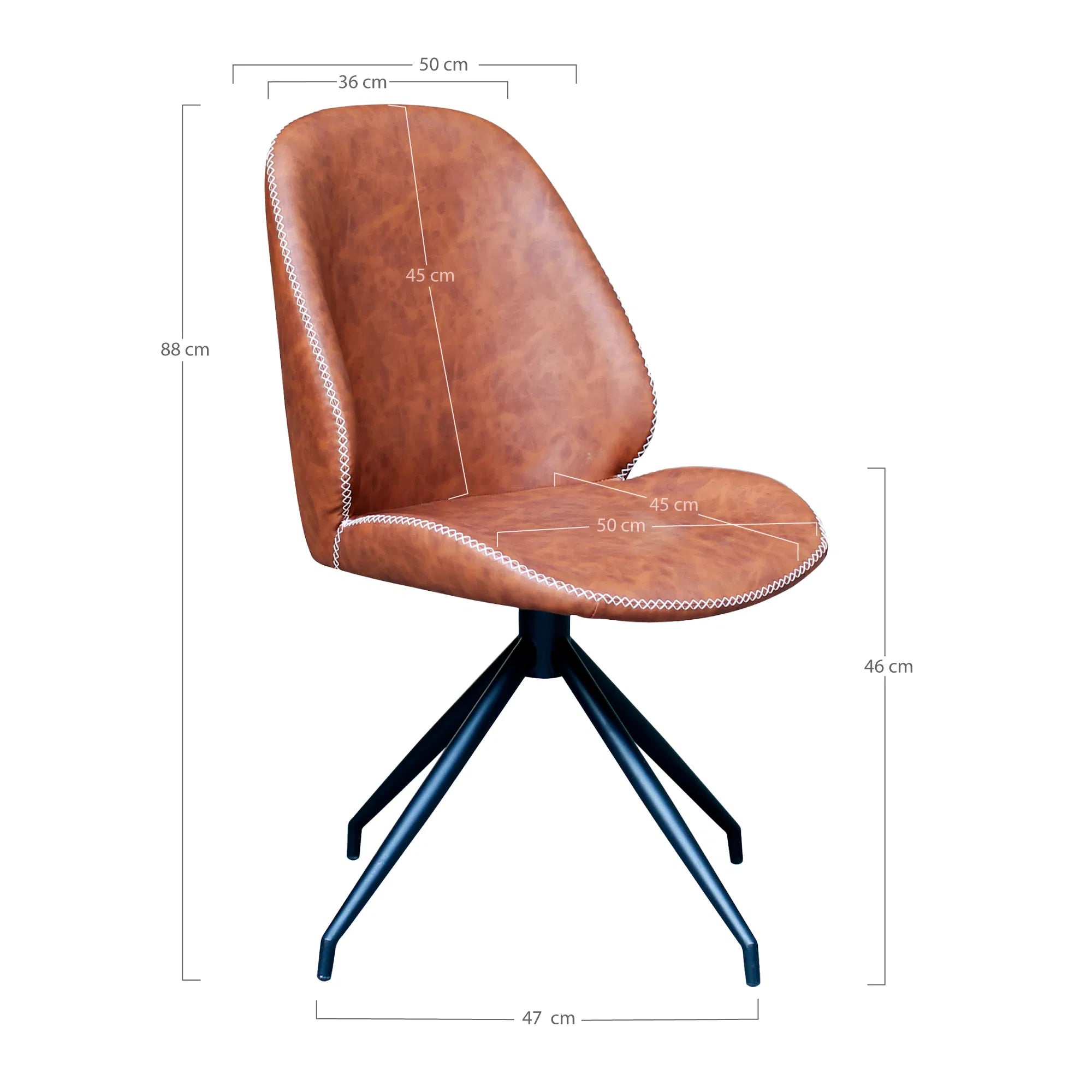 2er Set - Designer Stuhl Lissabon Kunstleder mit Drehfunktion
