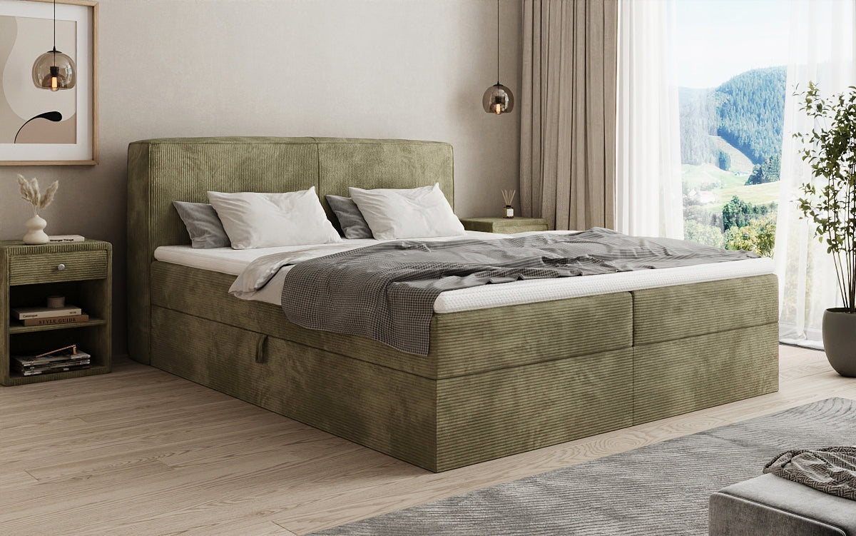 Boxspringbett Marea in Cord mit Stauraum