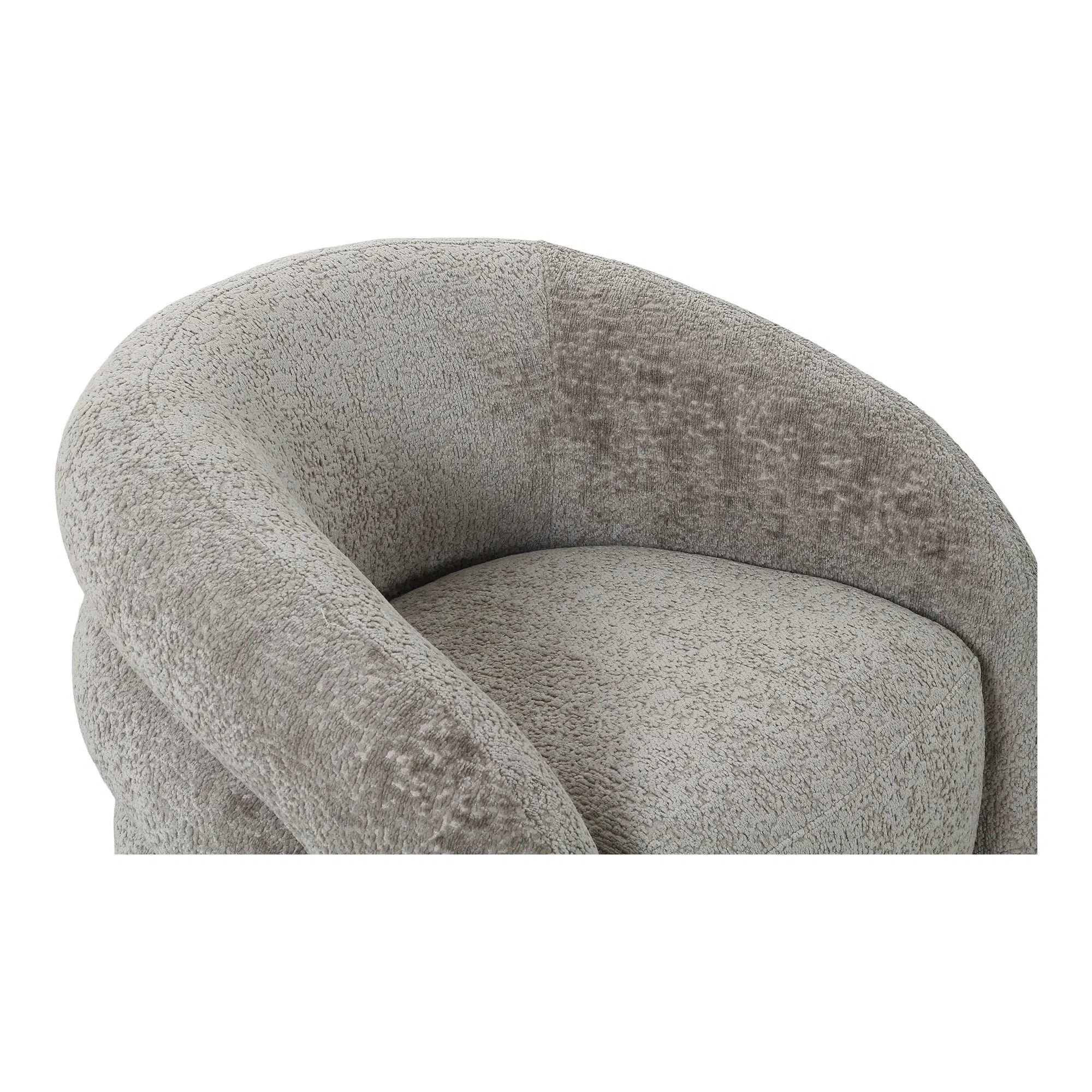 Designer Sofa-Sessel Korfu mit Drehfunktion in Sand Bouclé