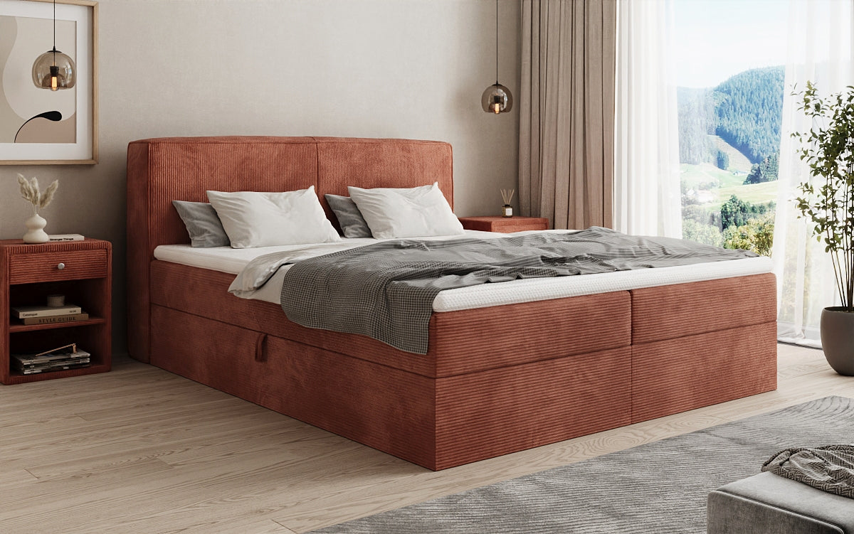 Boxspringbett Marea in Cord mit Stauraum