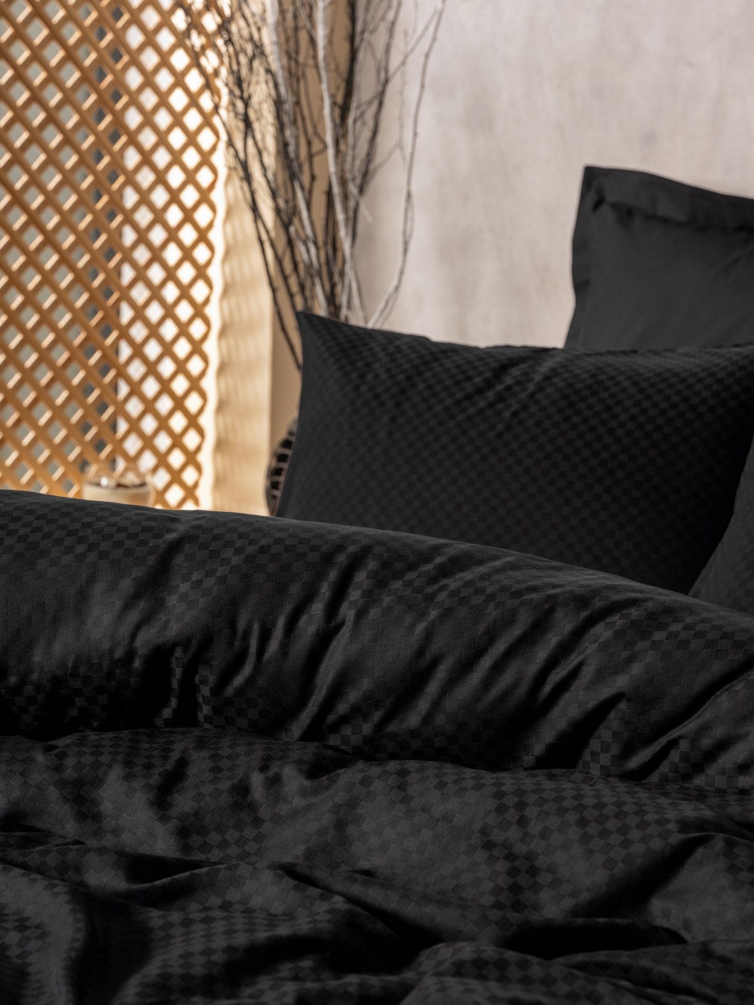 Bettwäsche-Set Schwarz – 100% Baumwolle Ranforce