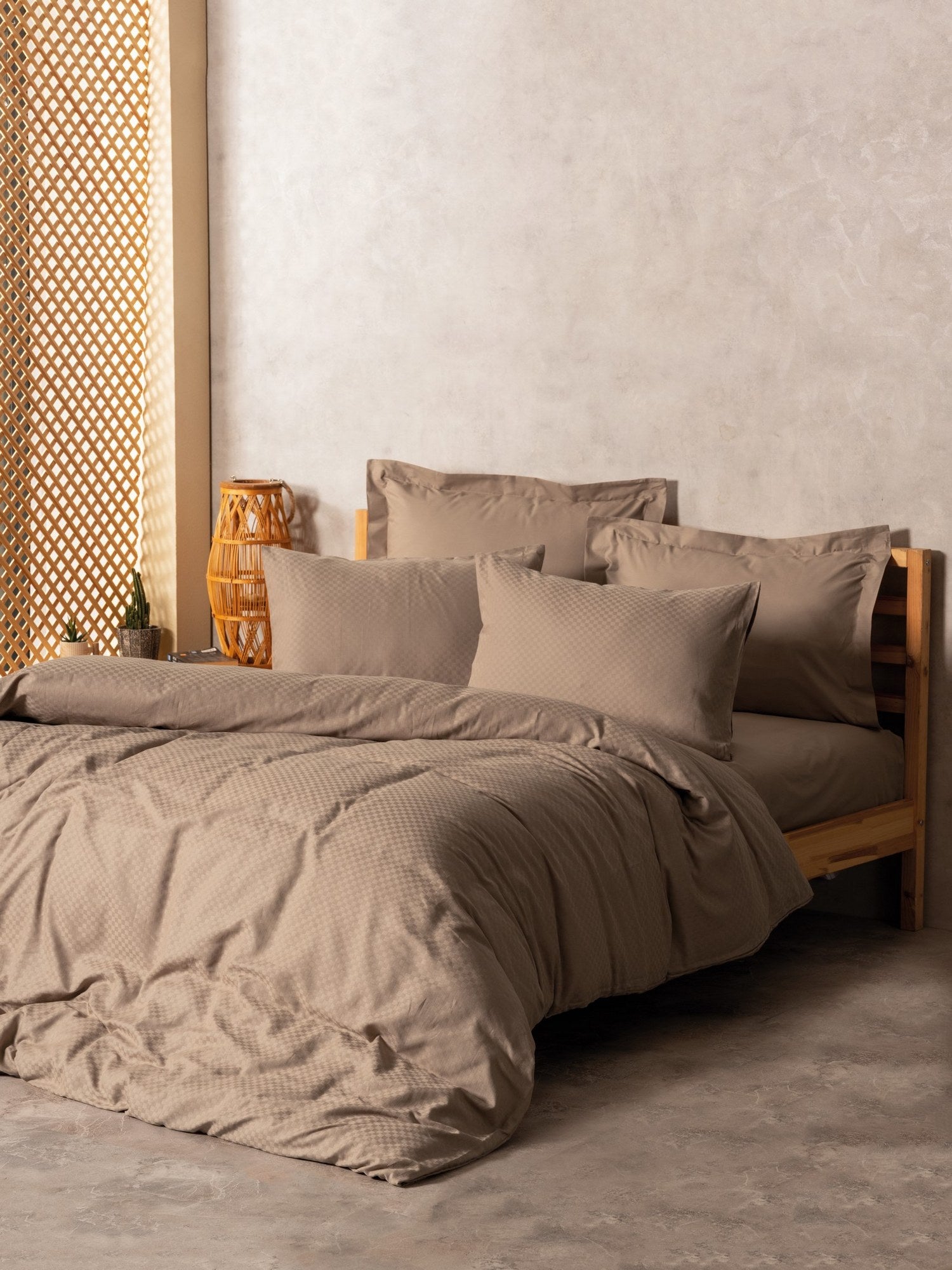 Bettwäsche-Set Taupe – 100% Baumwolle Ranforce