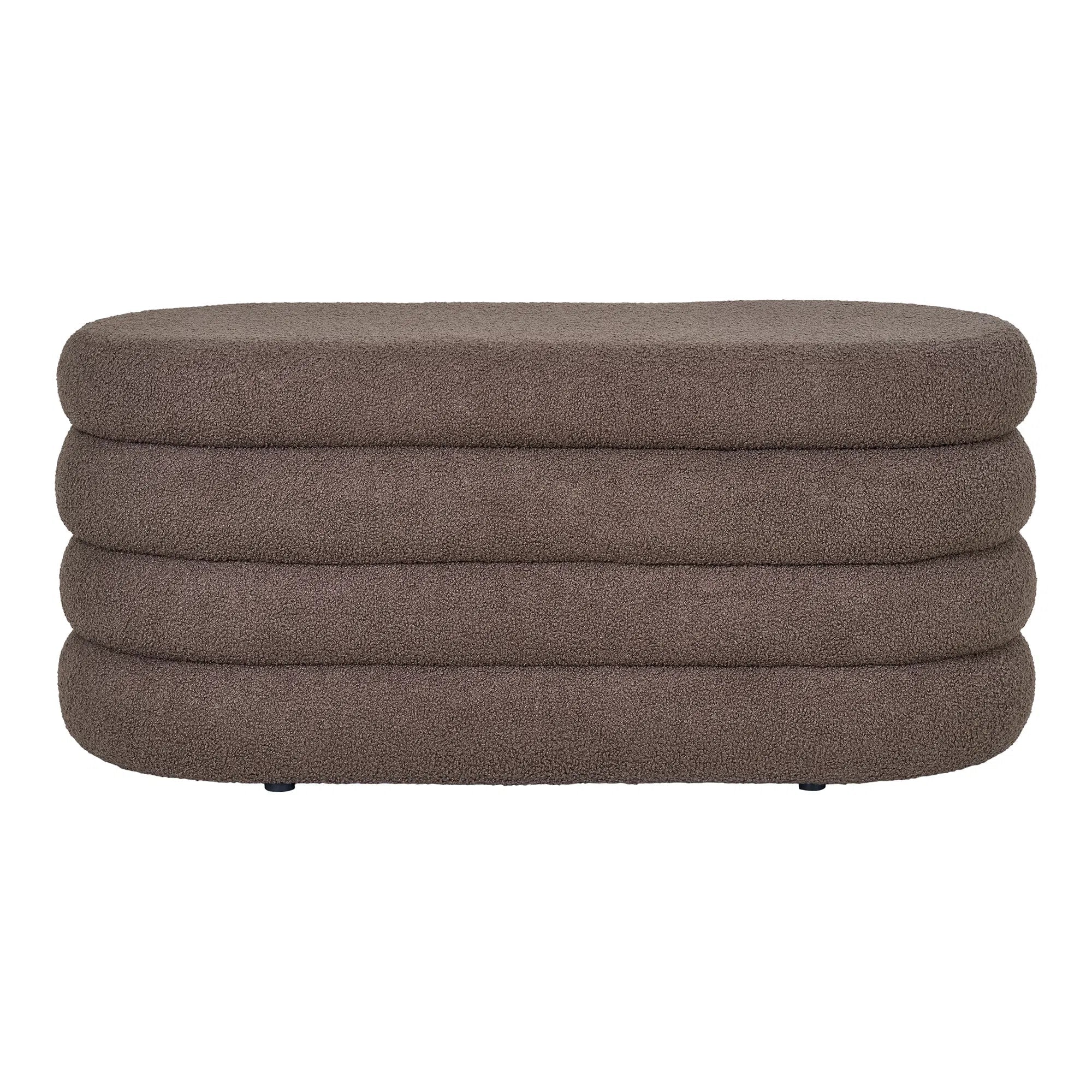 Sitzbank Philo Bouclé Braun mit Stauraum