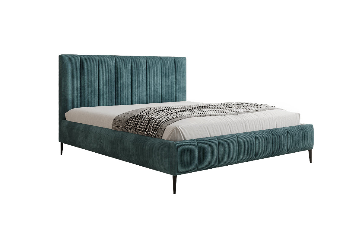 Designer Polsterbett Astrid in Cord mit Stauraum