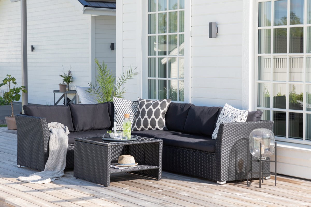 Garten Loungeset Komfi - Wahlweise mit schwarzen oder weißen Kissen