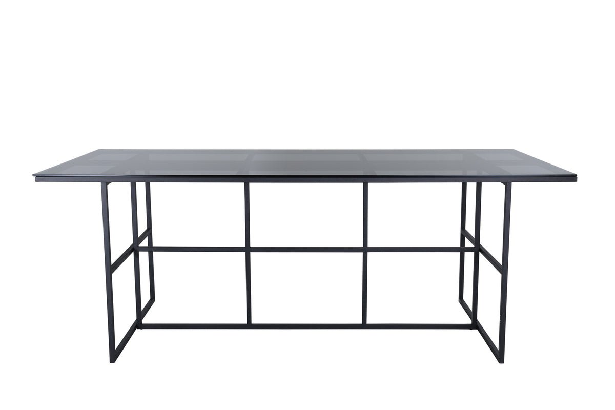 Esstisch Life - rechteckiger Esstisch in Schwarz aus Stahl und Glas