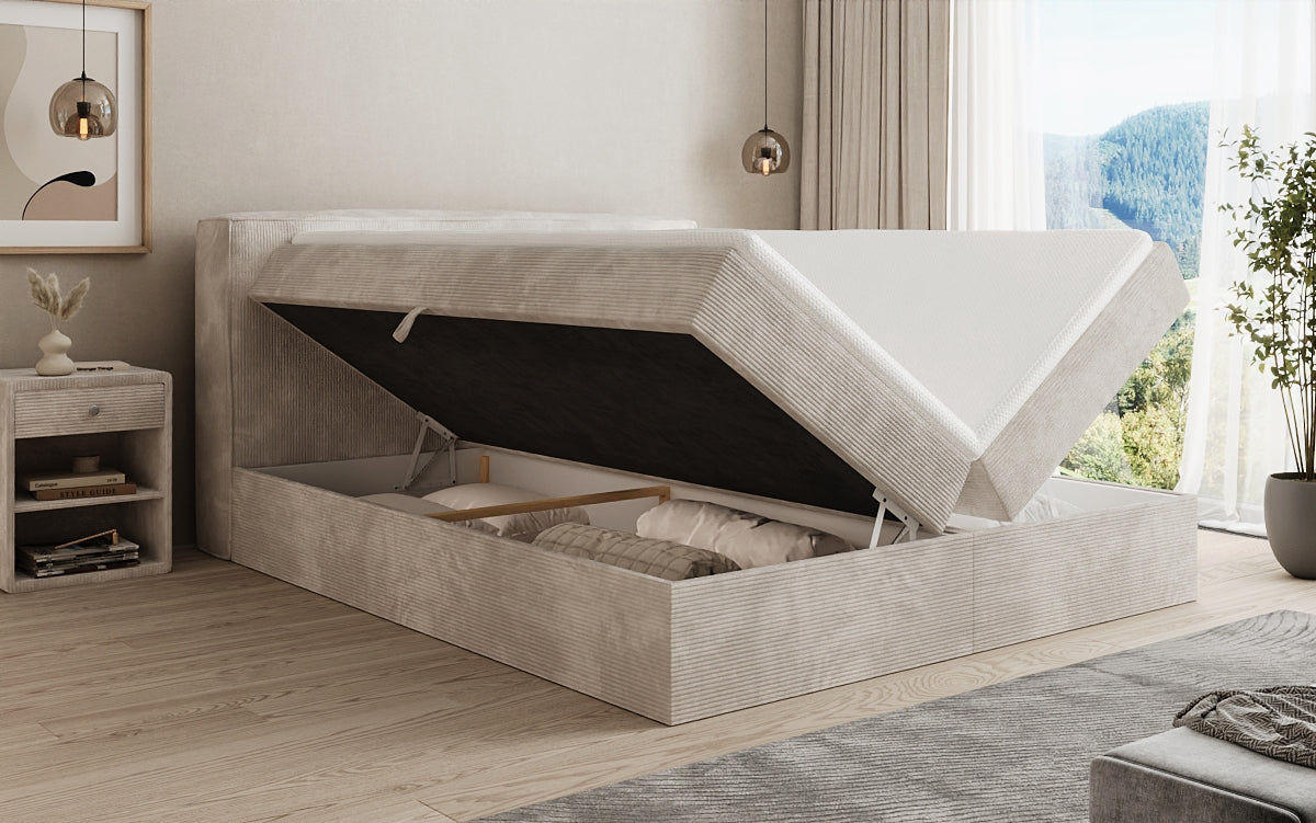 Boxspringbett Marea in Cord mit Stauraum
