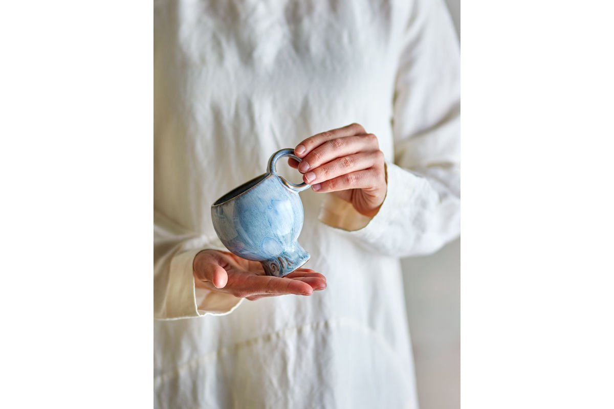 Becher-Set Haldin – Blaues Steingut (4-teilig)