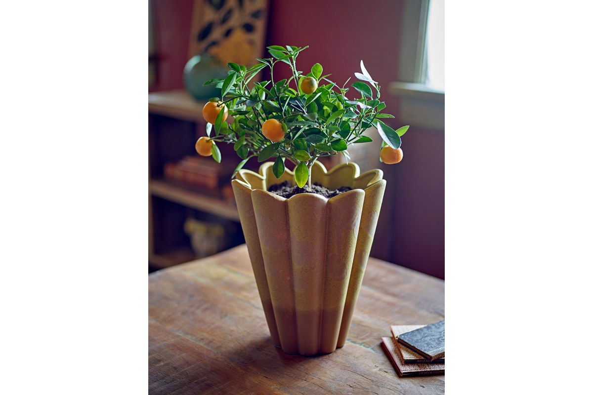 Vase „Yellow Brülé“ – aus Steingut