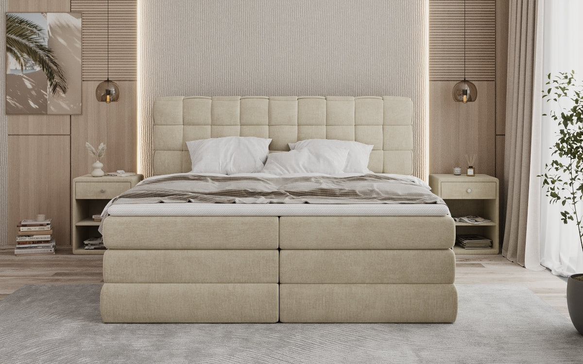 Boxspringbett Trama mit Stauraum in Samt