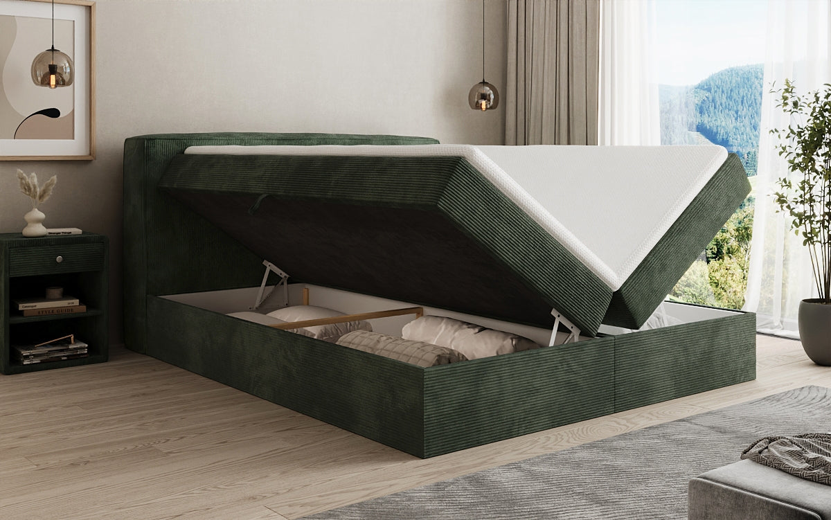 Boxspringbett Marea in Cord mit Stauraum
