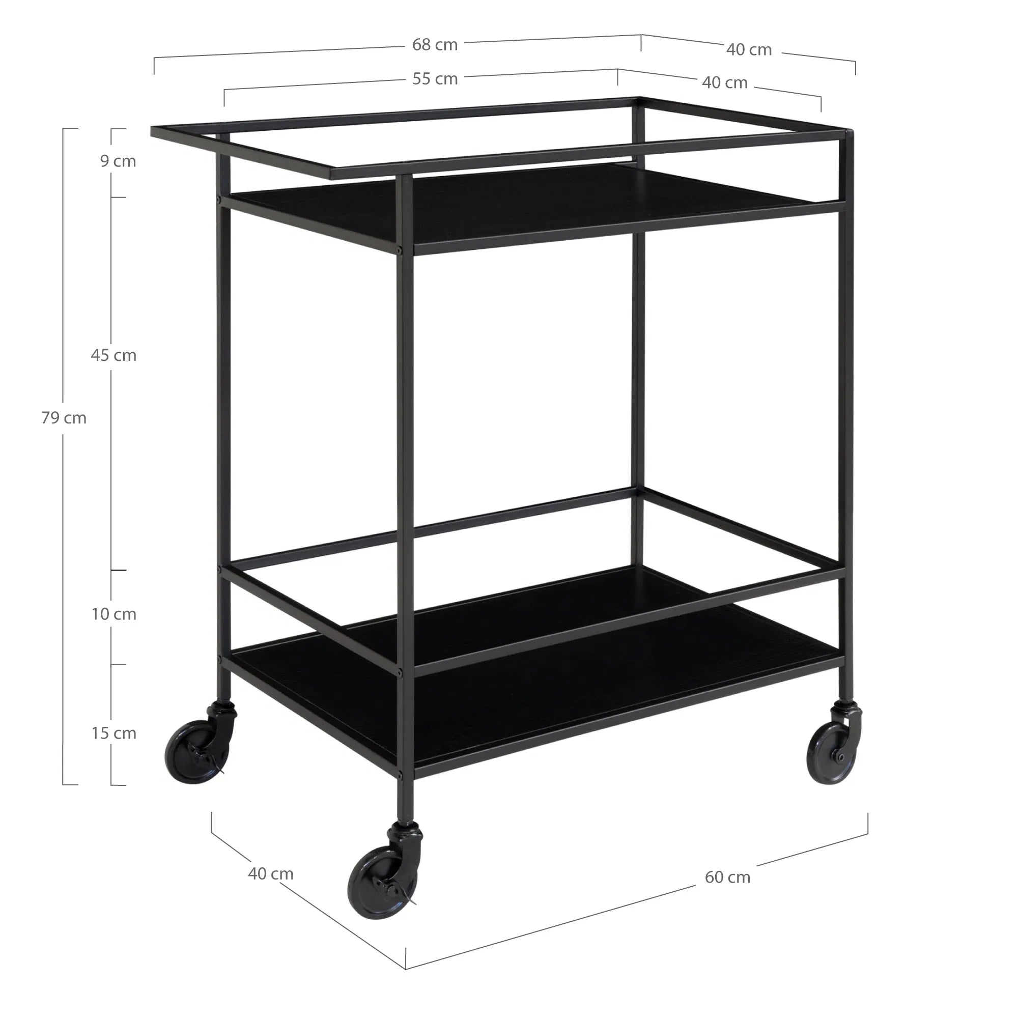 Servierwagen Quarto Metallgestell