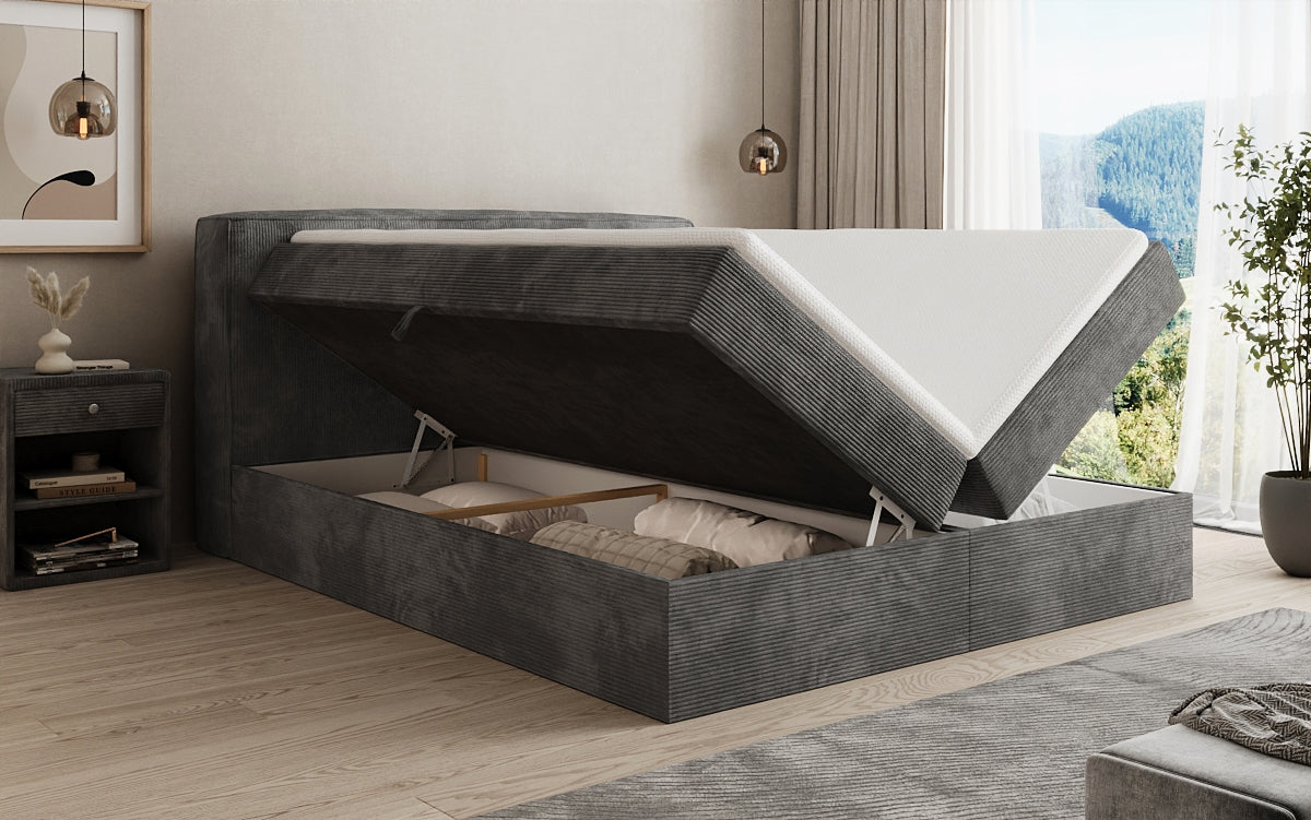 Boxspringbett Marea in Cord mit Stauraum