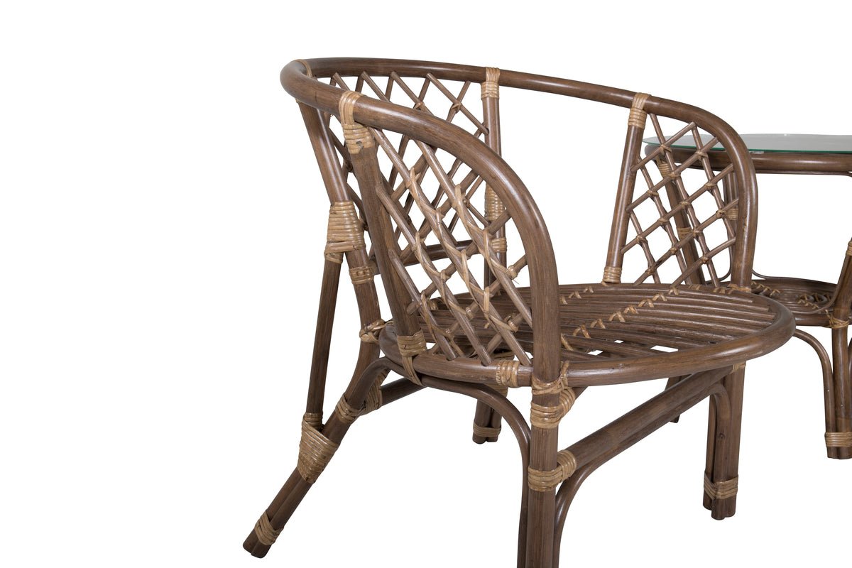 Balkonset Jasmin - aus walnussfarbenen Rattan