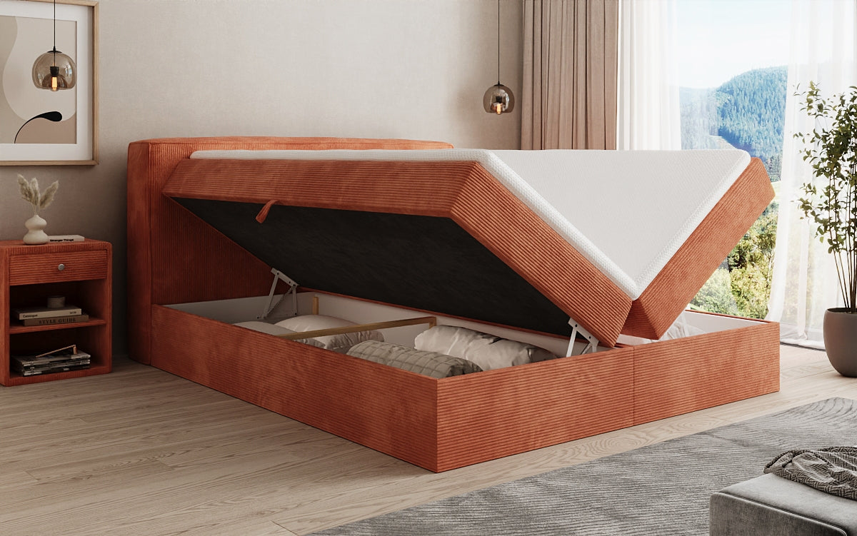 Boxspringbett Marea in Cord mit Stauraum
