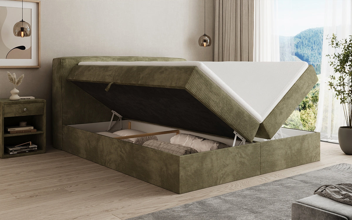 Boxspringbett Marea in Cord mit Stauraum