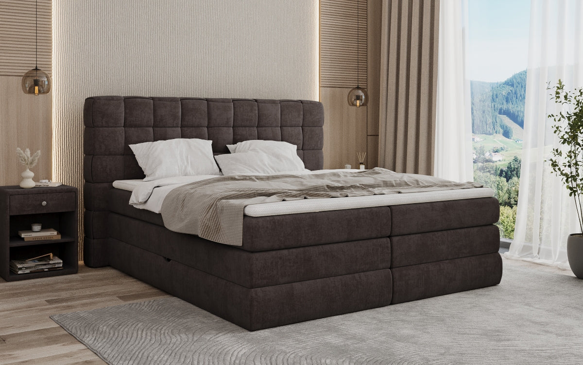 Boxspringbett Trama mit Stauraum in Samt