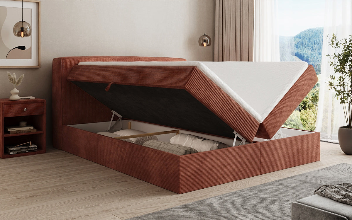 Boxspringbett Marea in Cord mit Stauraum
