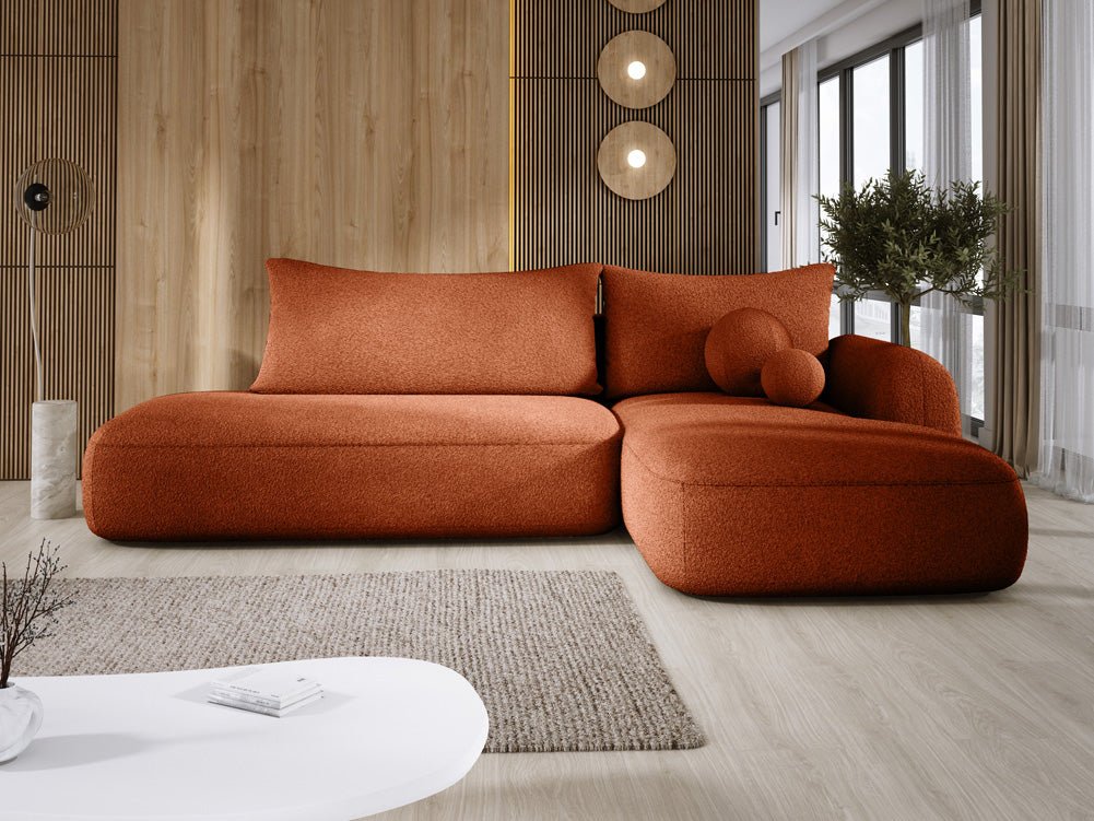 Designer Sofa Babu Bouclé mit Schlaf- und Klappfunktion