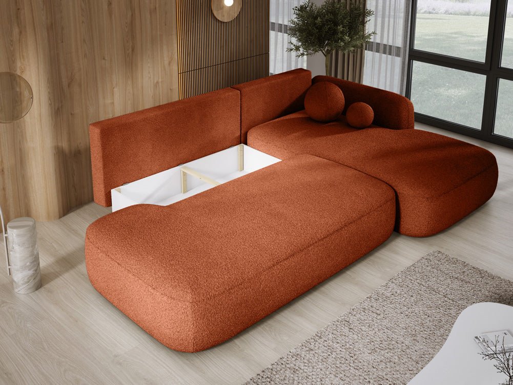 Designer Sofa Babu Bouclé mit Schlaf- und Klappfunktion