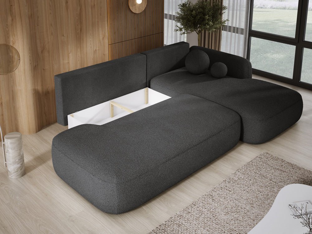 Designer Sofa Babu Bouclé mit Schlaf- und Klappfunktion