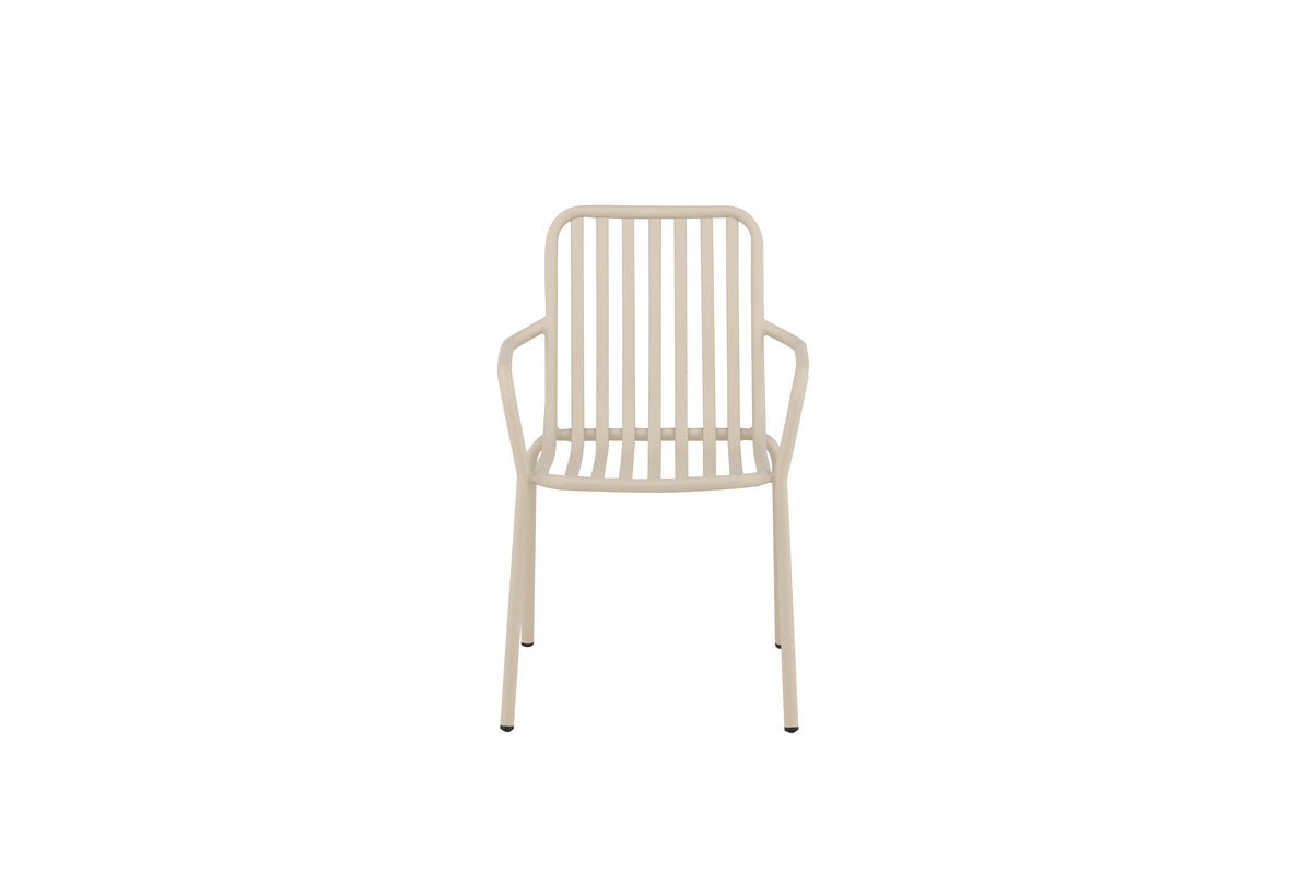 2er Set - Gartenstuhl Amy aus Aluminium in Schwarz, Beige
