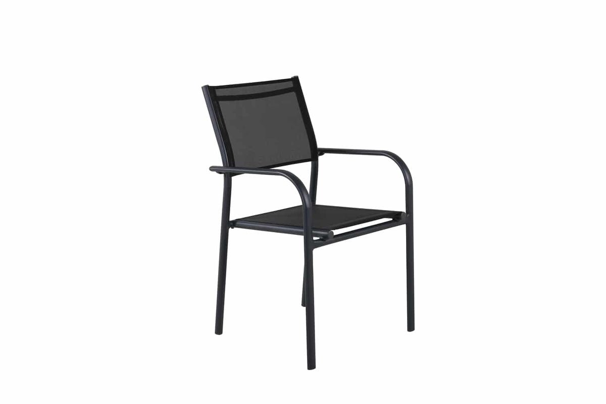 2er Set Gartenstuhl Ira - elegante schwarze Optik aus Aluminium