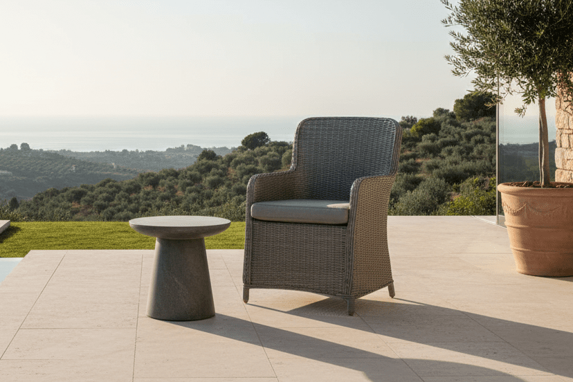 2er Set - Gartenstuhl London aus synthetischem Rattan