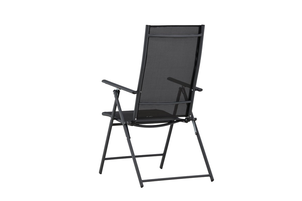 2er Set Gartenstuhl Miro - klappbarer Stuhl in Beige oder Schwarz aus Stahl und Textilene