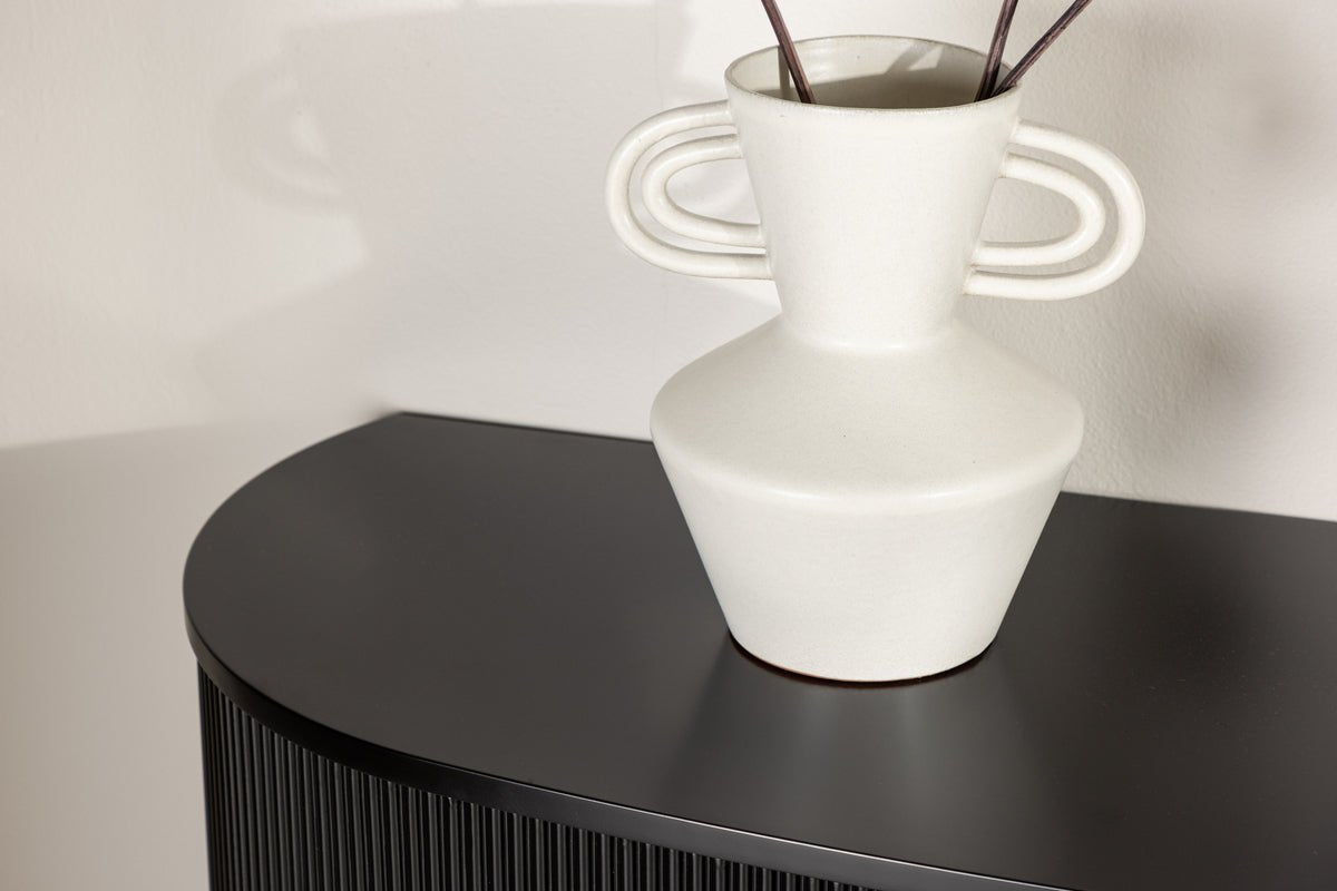 Beistelltisch Silva – in Schwarz mit Rillenoptik