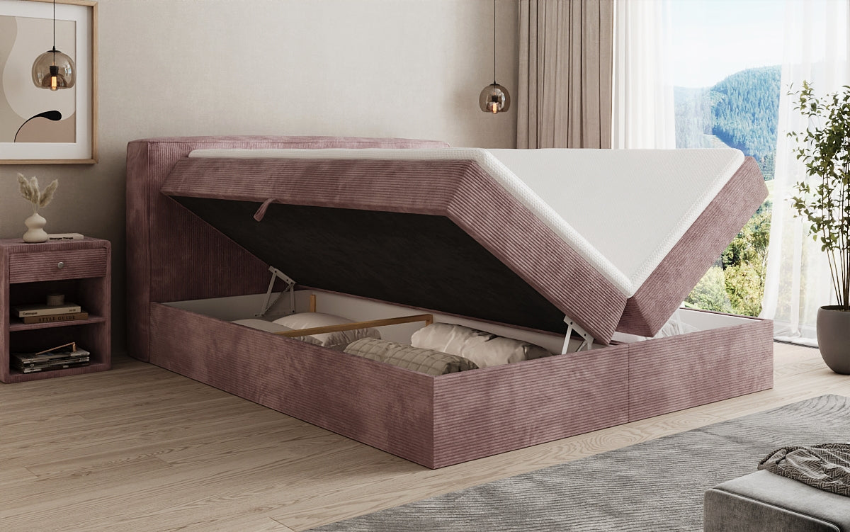 Boxspringbett Marea in Cord mit Stauraum
