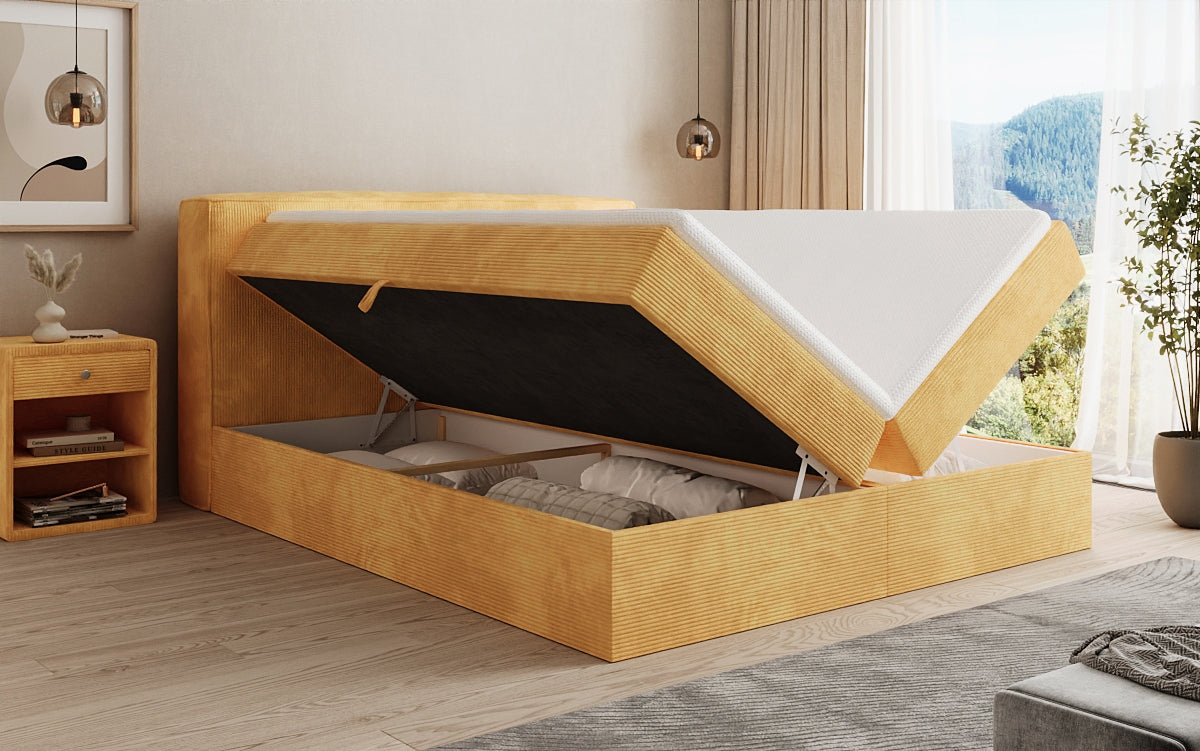 Boxspringbett Marea in Cord mit Stauraum