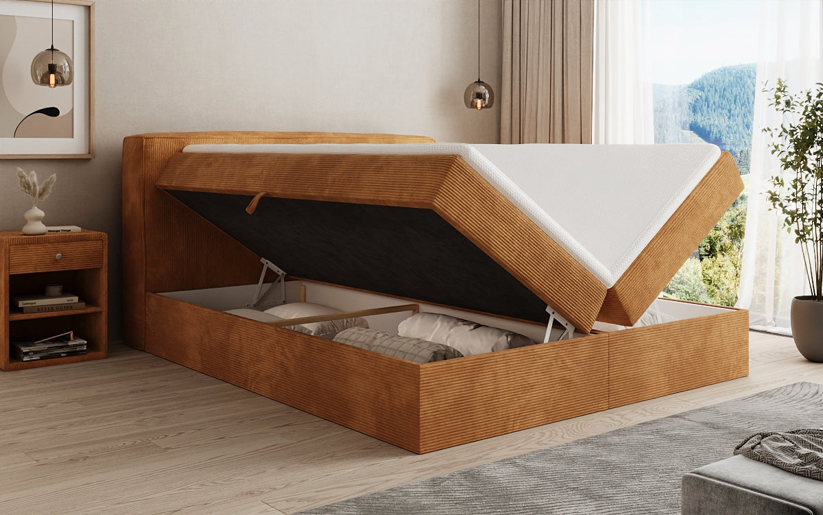 Boxspringbett Marea in Cord mit Stauraum