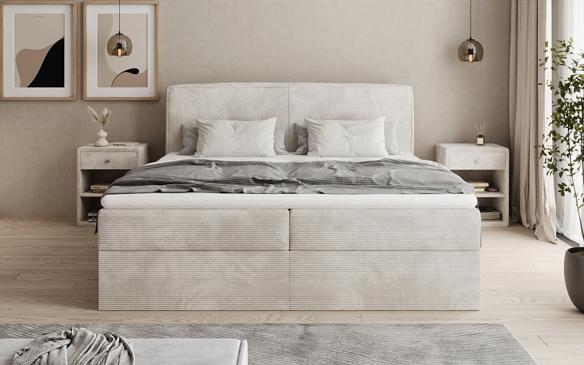 Boxspringbett Marea in Cord mit Stauraum