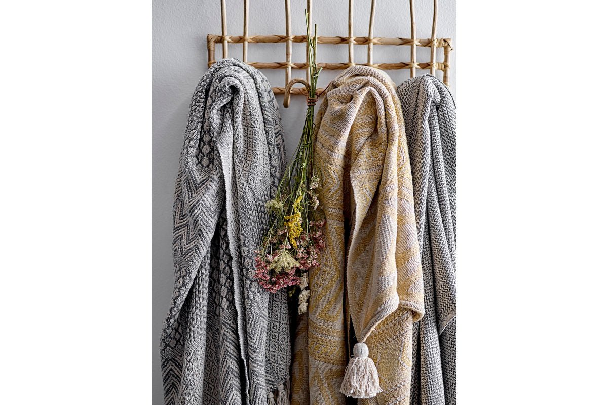 Überwurfdecke Kia – Grau, aus recycelter Baumwolle