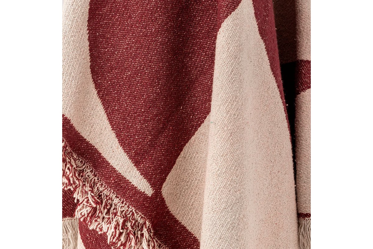 Überwurfdecke Luma - Rot, aus recycelter Baumwolle