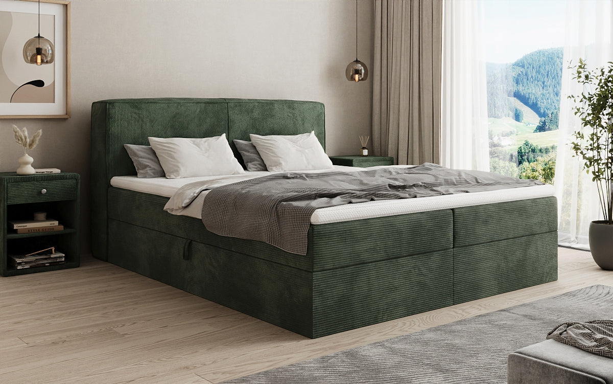 Boxspringbett Marea in Cord mit Stauraum