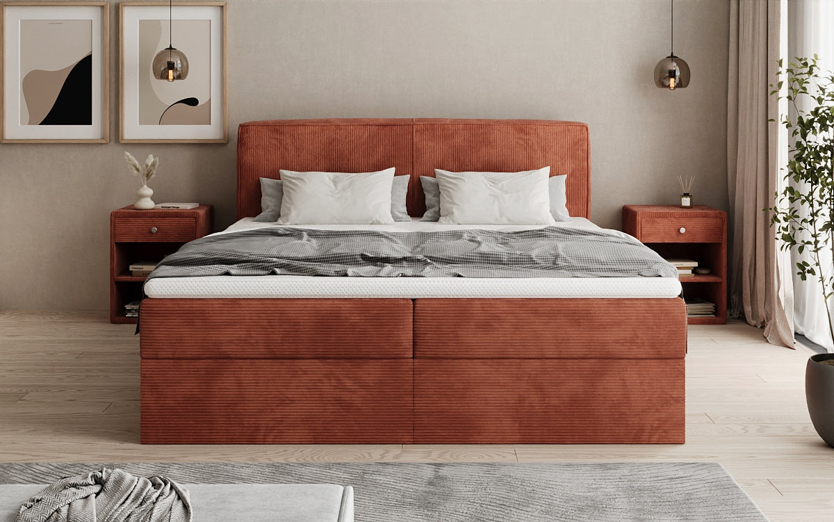 Boxspringbett Marea in Cord mit Stauraum