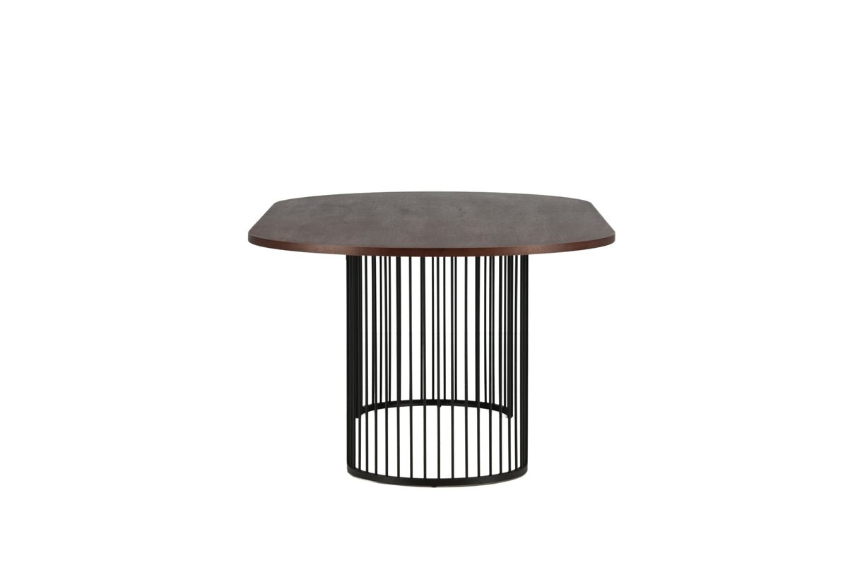 Esstisch Manolo - ovaler Esstisch mit Tischplatte in Schwarz und Walnuss