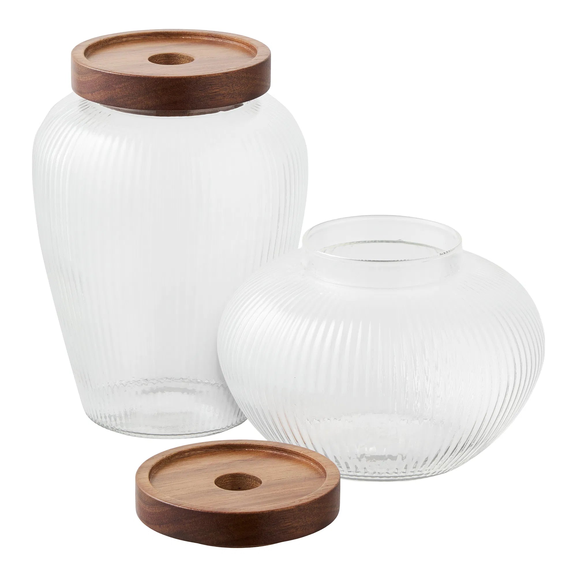 Aufbewahrungsdose Elvaria - aus Glas gefertigt mit Deckel (2er Set)