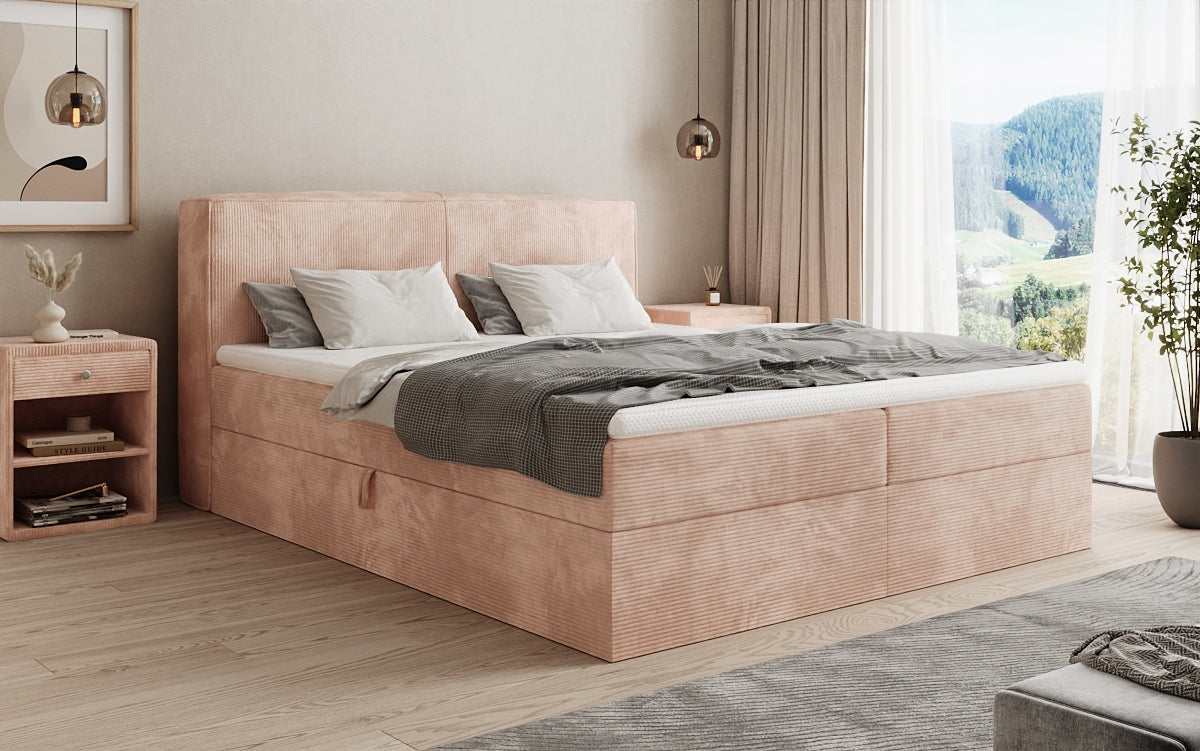 Boxspringbett Marea in Cord mit Stauraum