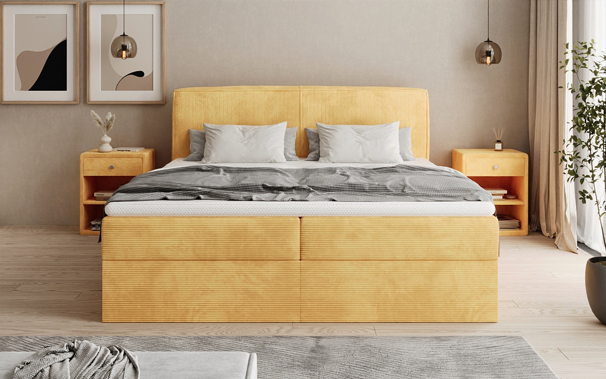 Boxspringbett Marea in Cord mit Stauraum