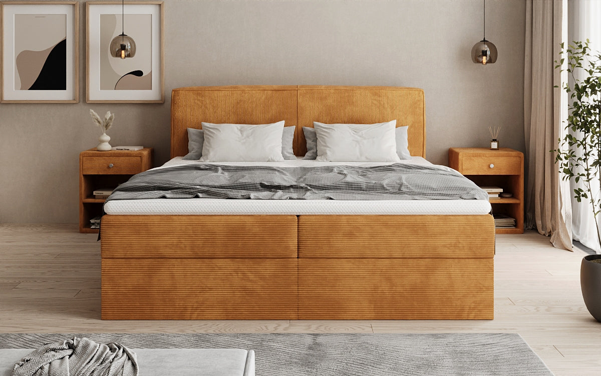 Boxspringbett Marea in Cord mit Stauraum