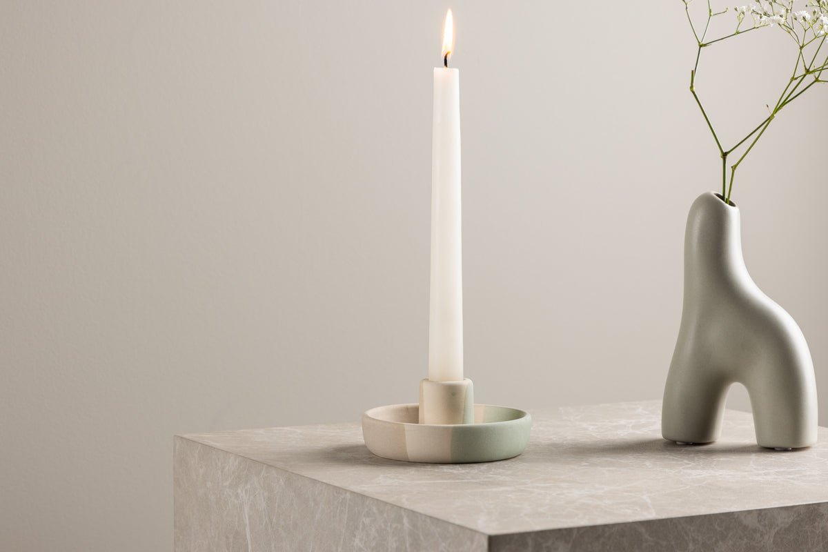 Kerzenhalter Holmes - Ø11 cm aus Steinzeug in wahlweise 3 Farben