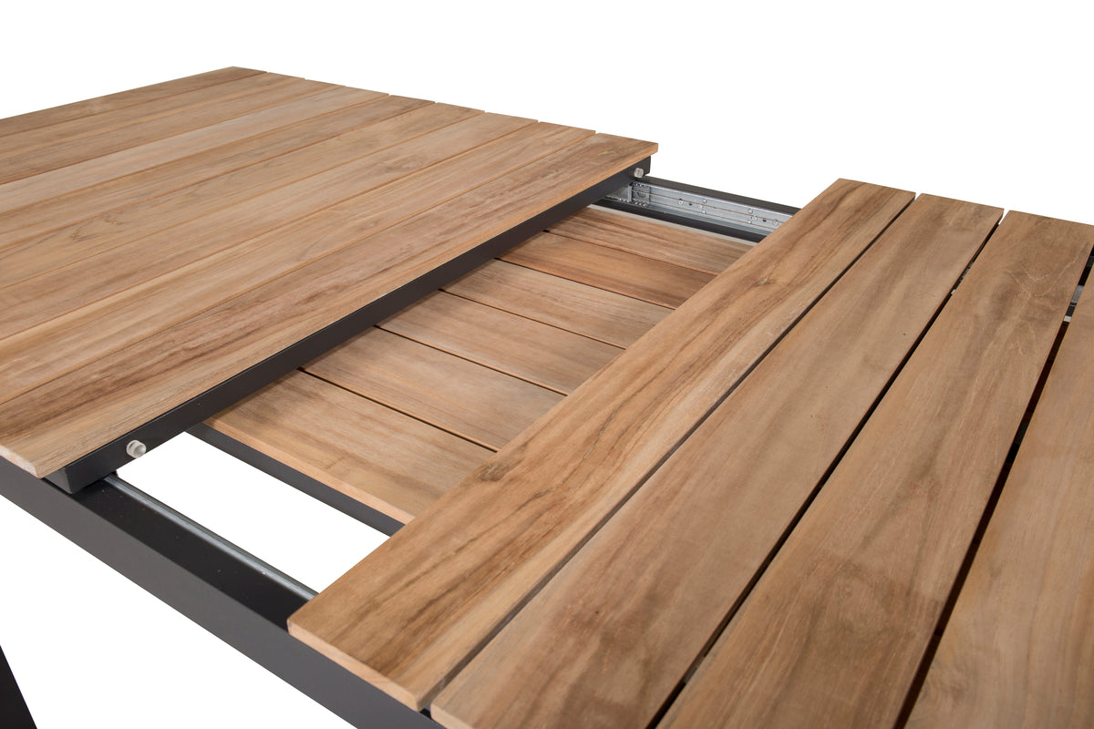 Gartentisch Caimana - ein ausziehbarer Esstisch mit edler Teakholzplatte