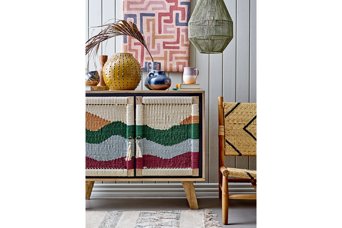 Vase "Gresto" - graue Keramikvase mit Muster