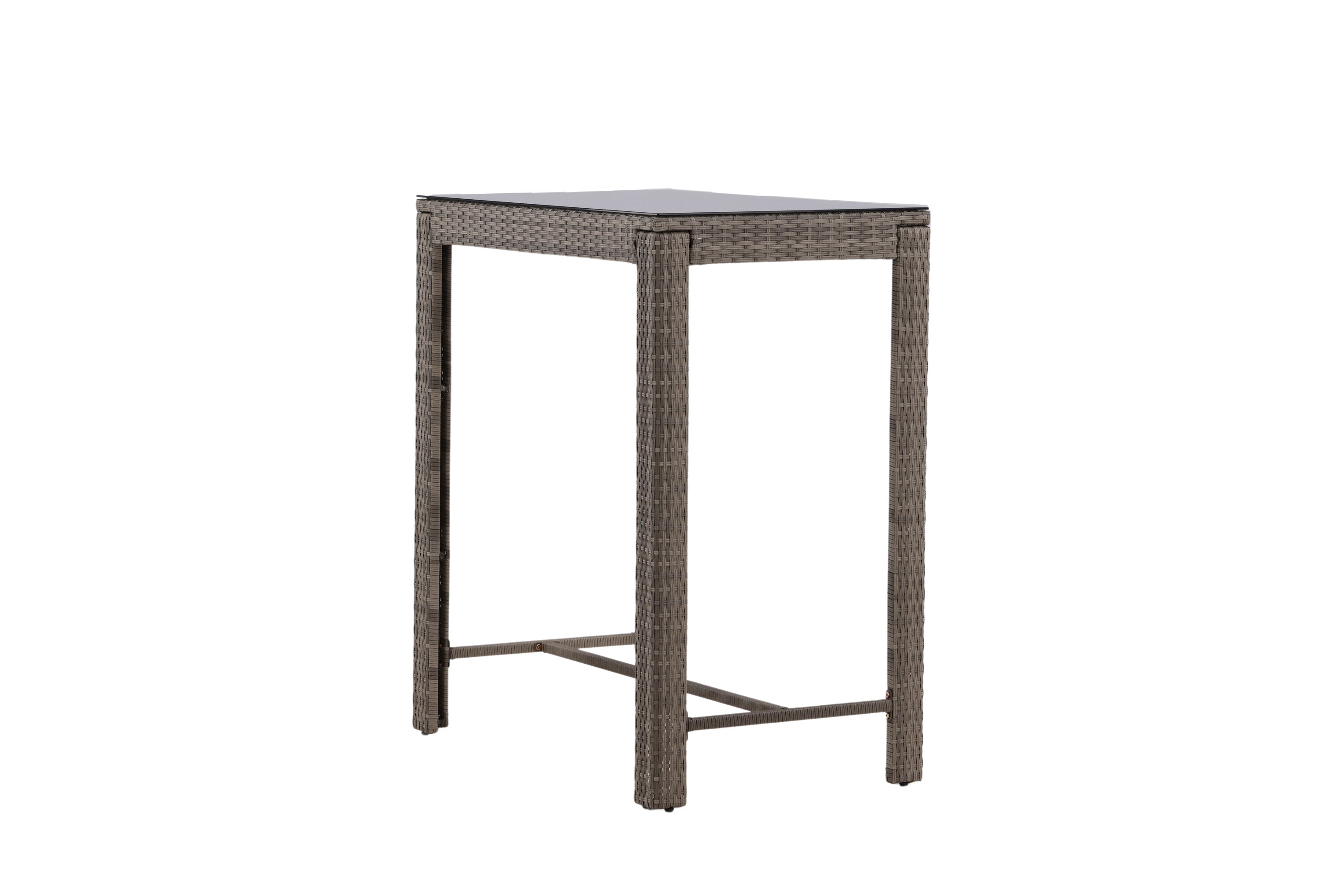 Garten Bartisch Bärbel - Hochtisch aus Rattan mit Glasplatte