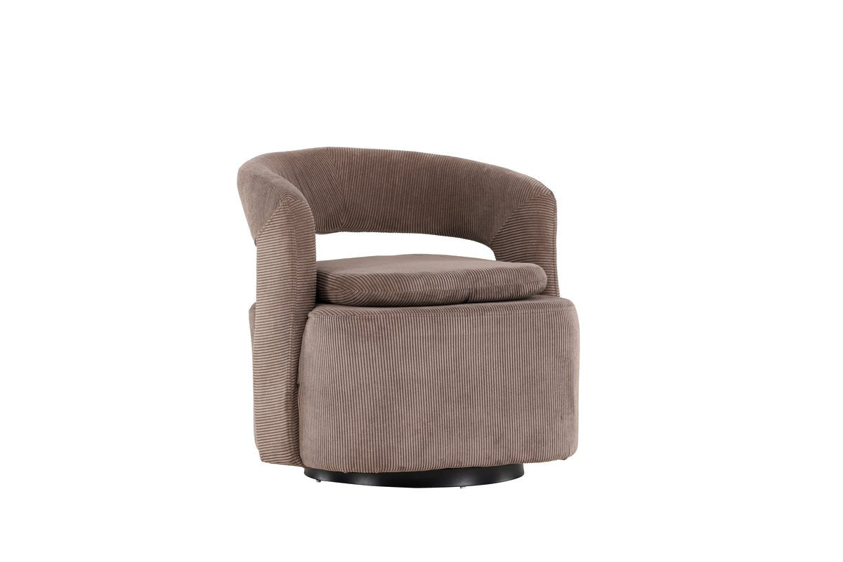 Sessel Velina - mit braunem Polyester- Manchester Stoff